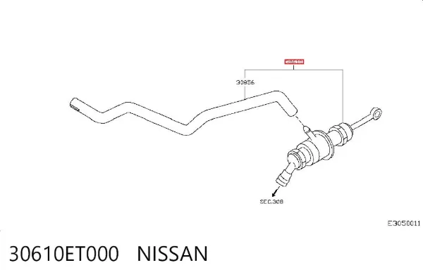 Главный цилиндр сцепления 30610ET000 Nissan/Infiniti