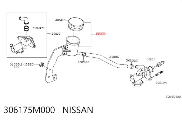 Бачок главного цилиндра сцепления 306175M000 Nissan/Infiniti