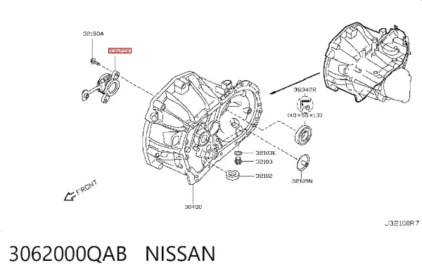 Рабочий цилиндр сцепления в сборе 3062000QAB Nissan/Infiniti