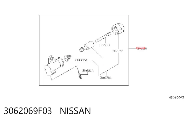 Рабочий цилиндр сцепления 3062069F03 Nissan/Infiniti