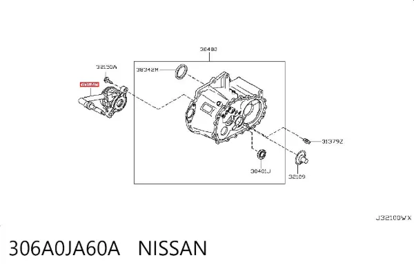 Рабочий цилиндр сцепления в сборе 306A0JA60A Nissan/Infiniti