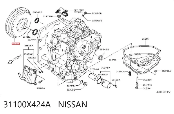 Гидротрансформатор 31100X424A Nissan/Infiniti