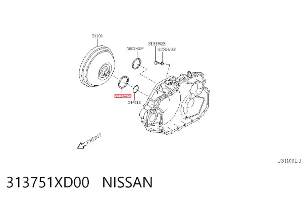 Сальник масляного насоса АКПП 313751XD00 Nissan/Infiniti