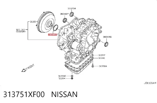 Сальник масляного насоса АКПП 313751XF00 Nissan/Infiniti