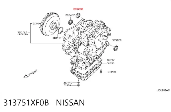 Сальник масляного насоса АКПП 313751XF0B Nissan/Infiniti