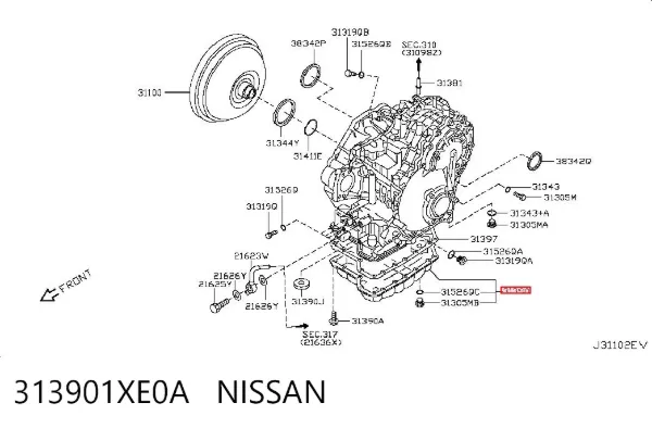 Поддон АКПП 313901XE0A Nissan/Infiniti