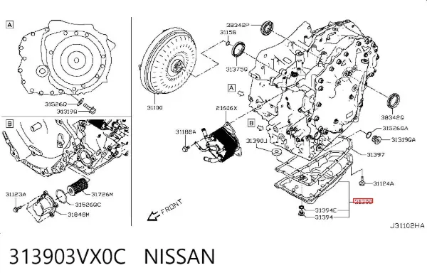 Поддон АКПП 313903VX0C Nissan/Infiniti