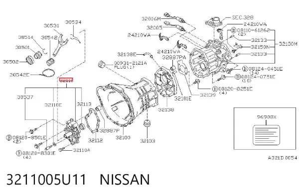 Крышка мотора передняя 3211005U11 Nissan/Infiniti