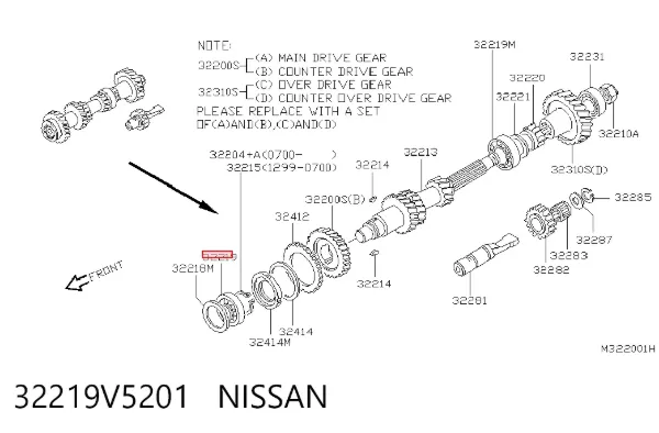 Подшипник КПП 32219V5201 Nissan/Infiniti