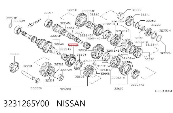 Шестерня 5-й передачи ведущая 3231265Y00 Nissan/Infiniti