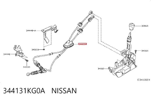 Трос КПП 344131KG0A Nissan/Infiniti