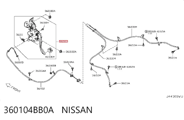 Рычаг ручного тормоза 360104BB0A Nissan/Infiniti