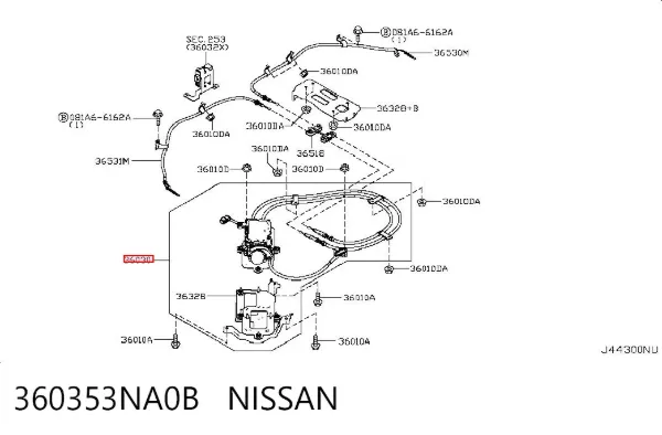 Электропривод ручного тормоза 360353NA0B Nissan/Infiniti