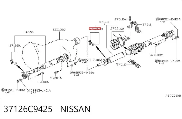 Крестовина заднего кардана 37126C9425 Nissan/Infiniti