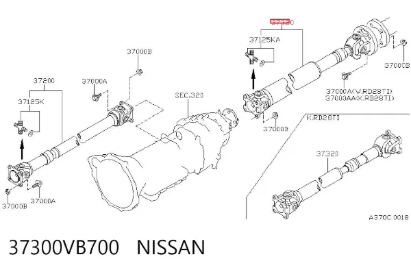 Кардан задний 37300VB700 Nissan/Infiniti