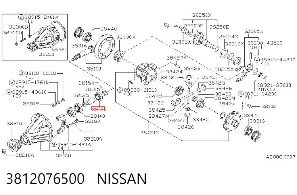 Подшипник задней ступицы 3812076500 Nissan/Infiniti