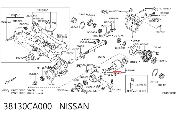 Подшипник дифференциала заднего моста 38130CA000 Nissan/Infiniti