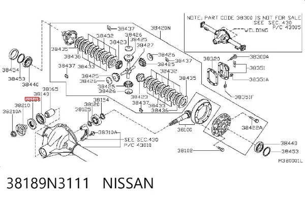 Сальник хвостовика 38189N3111 Nissan/Infiniti