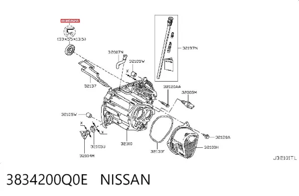 Сальник редуктора переднего моста 3834200Q0E Nissan/Infiniti