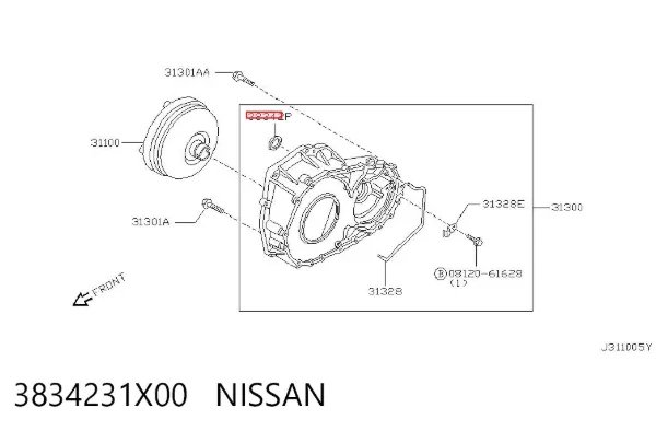 Левый сальник полуоси 3834231X00 Nissan/Infiniti