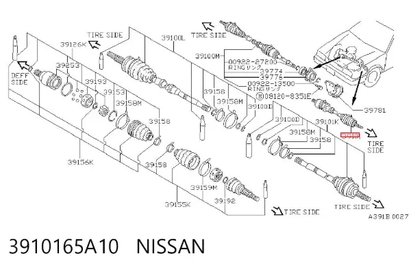 ШРУС наружный передний 3910165A10 Nissan/Infiniti