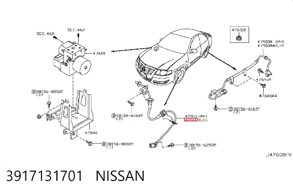 Датчик АБС (ABS) передний левый 3917131701 Nissan/Infiniti