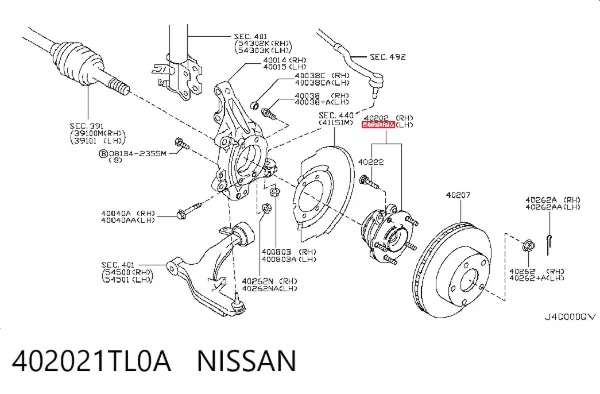 Передняя ступица 402021TL0A Nissan/Infiniti