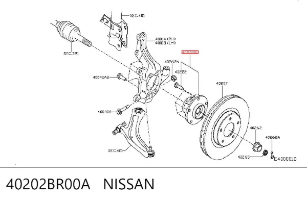 Передняя ступица Nissan Qashqai +2 I