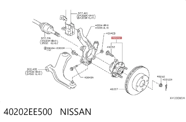 Передняя ступица 40202EE500 Nissan/Infiniti
