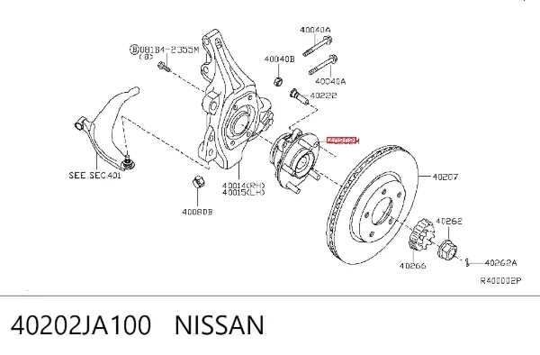 Передняя ступица 40202JA100 Nissan/Infiniti