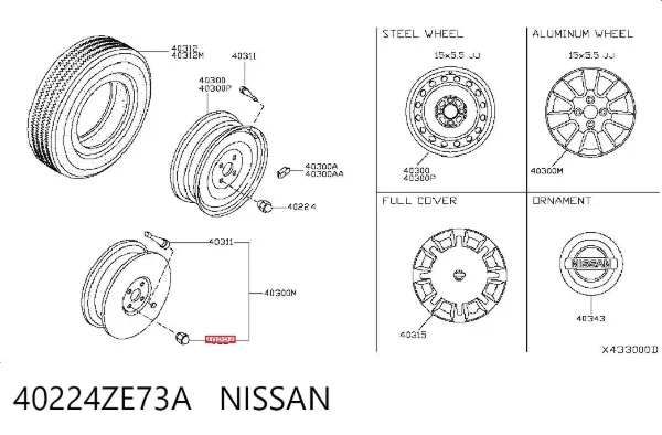 Гайки колесные 40224ZE73A Nissan/Infiniti