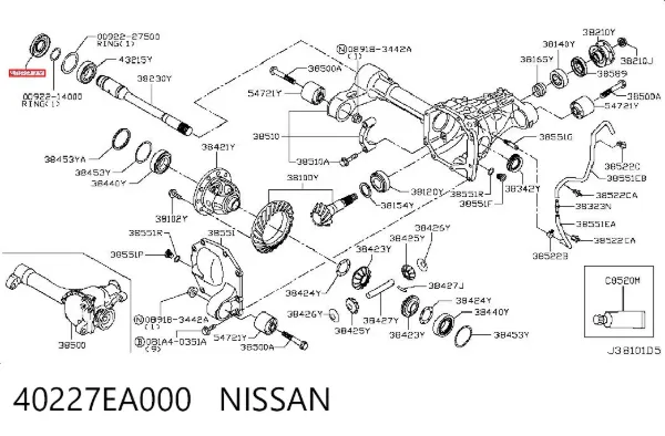 Сальник редуктора переднего моста 40227EA000 Nissan/Infiniti