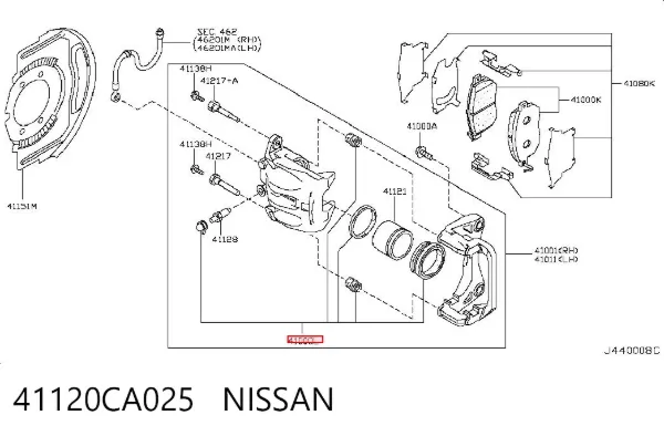 Ремкомплект переднего суппорта 41120CA025 Nissan/Infiniti