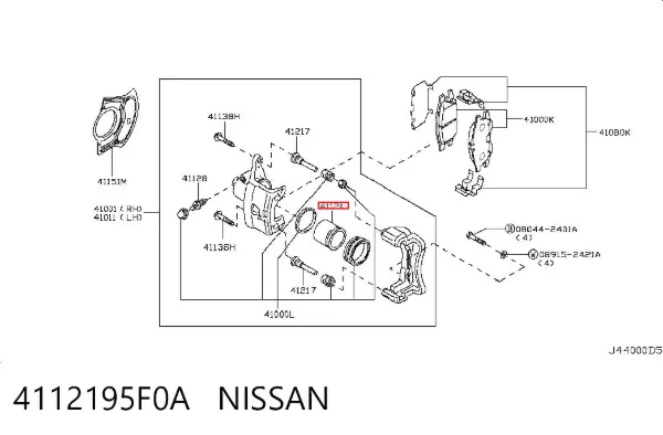 Поршень суппорта тормозного переднего 4112195F0A Nissan/Infiniti