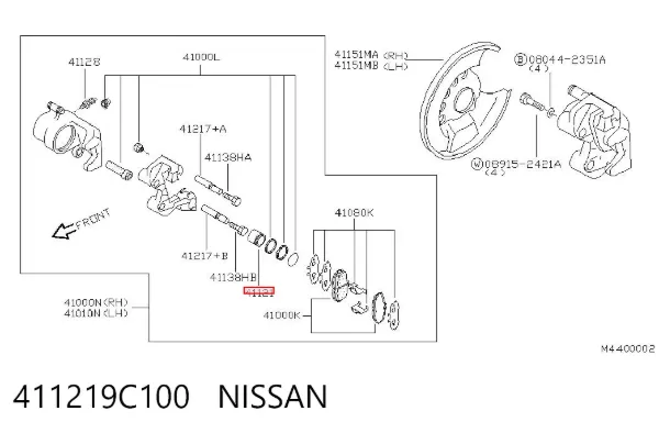 Поршень суппорта тормозного переднего 411219C100 Nissan/Infiniti