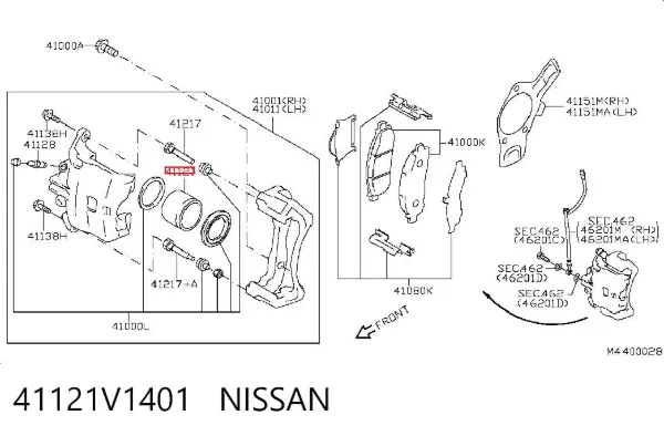Поршень суппорта тормозного переднего 41121V1401 Nissan/Infiniti