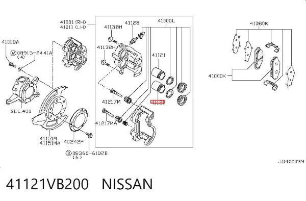 Поршень суппорта тормозного переднего 41121VB200 Nissan/Infiniti