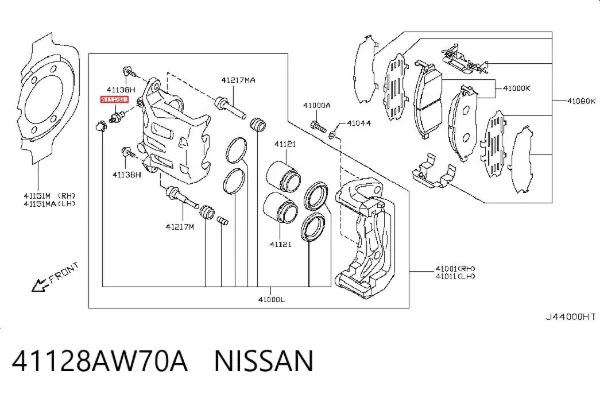 Штуцер прокачки суппорта тормозного переднего 41128AW70A Nissan/Infiniti