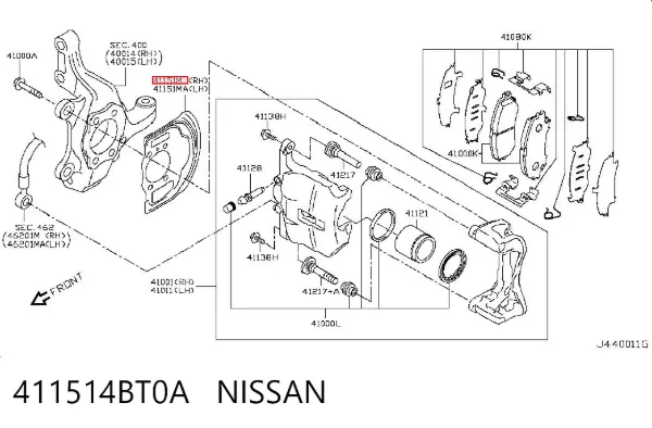 Защита тормозного диска переднего правого 411514BT0A Nissan/Infiniti