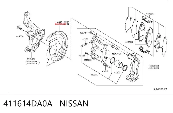 Защита тормозного диска переднего левого 411614DA0A Nissan/Infiniti