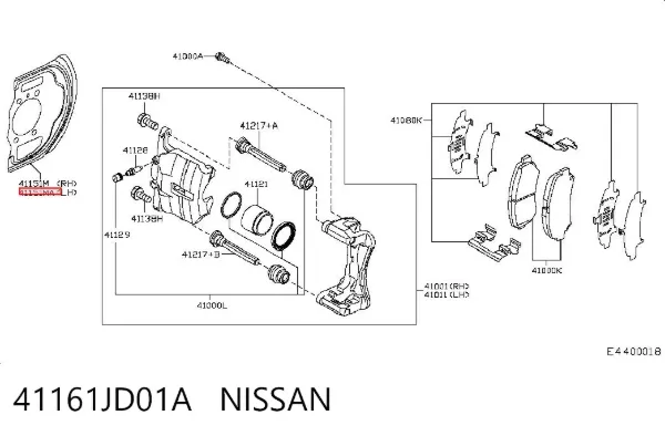 Защита тормозного диска переднего левого 41161JD01A Nissan/Infiniti