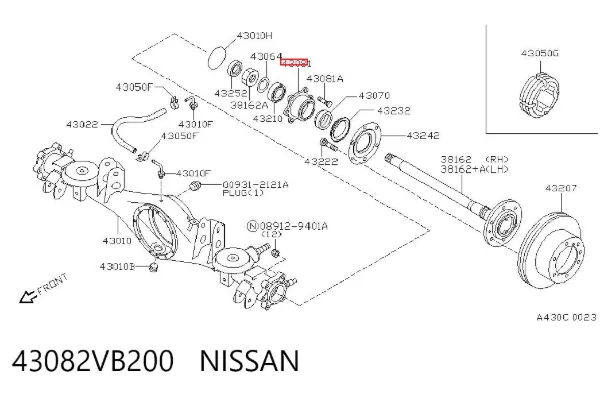 Подшипник задней ступицы 43082VB200 Nissan/Infiniti