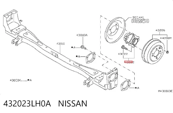 Задняя ступица 432023LH0A Nissan/Infiniti