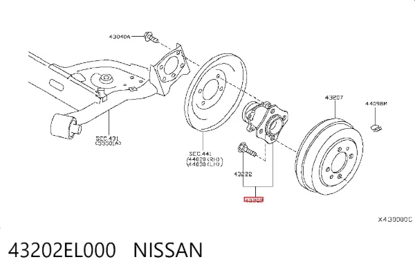 Задняя ступица 43202EL000 Nissan/Infiniti