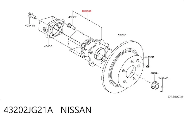 Задняя ступица 43202JG21A Nissan/Infiniti