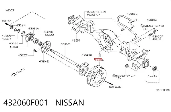 Тормозной барабан 432060F001 Nissan/Infiniti