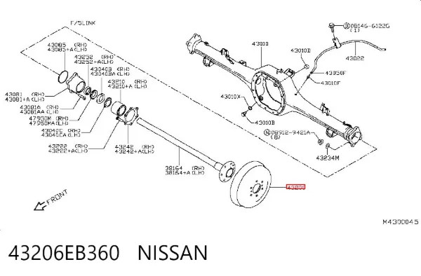 Тормозной барабан 43206EB360 Nissan/Infiniti
