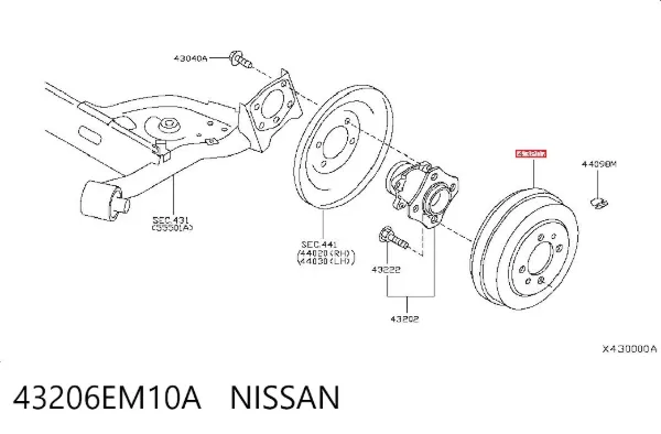 Тормозные диски 43206EM10A Nissan/Infiniti