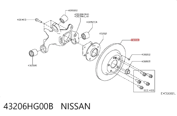 Тормозные диски 43206HG00B Nissan/Infiniti