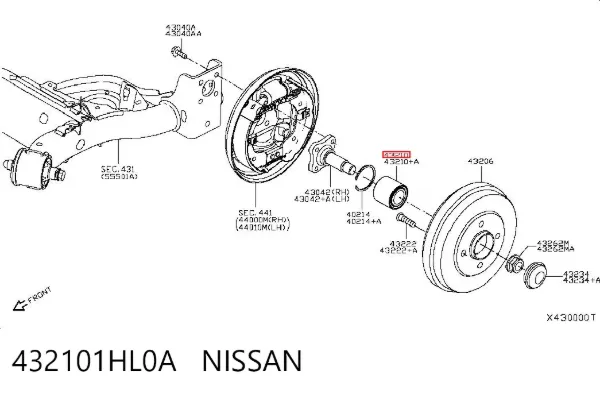 Подшипник задней ступицы 432101HL0A Nissan/Infiniti